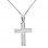 Λευκόχρυσος μασίφ σταυρός Κ14 με αλυσίδα