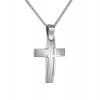 Λευκόχρυσος σταυρός Κ14 με αλυσίδα