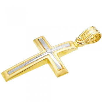 Χρυσός σταυρός Κ14 με αλυσίδα