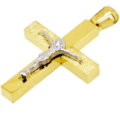 Χρυσός βαπτιστικός σταυρός Κ14 με αλυσίδα