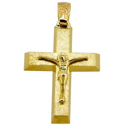 Χρυσός βαπτιστικός σταυρός Κ14 με αλυσίδα