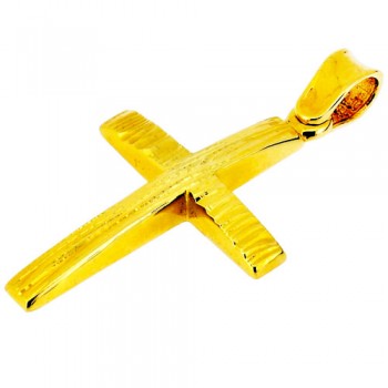 Χρυσός σταυρός Κ14 με αλυσίδα