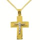Μασίφ σταυρός με τον Εσταυρωμένο χρυσός Κ14 με αλυσίδα