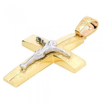 Χρυσός σταυρός βάπτισης αρραβώνα Κ14 με αλυσίδα
