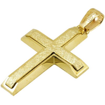 Χρυσός βαπτιστικός σταυρός Κ14 με αλυσίδα