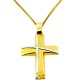 Χρυσός βαπτιστικός σταυρός διπλής όψης Κ14 με αλυσίδα
