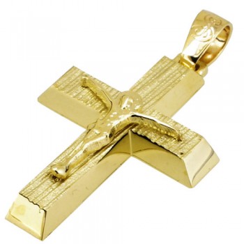 Χρυσός βαπτιστικός σταυρός Κ14 με αλυσίδα