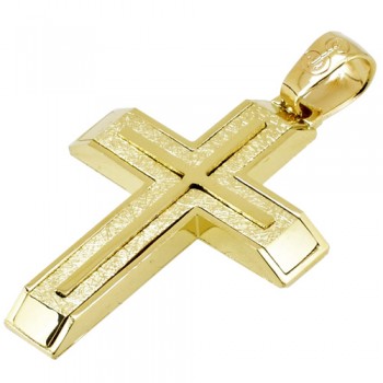 Χρυσός βαπτιστικός σταυρός Κ14 με αλυσίδα