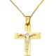 Χρυσός σταυρός βάπτισης αρραβώνα Κ14 με αλυσίδα