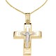 Χρυσός βαπτιστικός σταυρός Κ14 με αλυσίδα