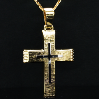 Χρυσός σταυρός βάπτισης αρραβώνα Κ14 με αλυσίδα