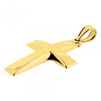 Χρυσός ανδρικός βαπτιστικός σταυρός Κ14 με αλυσίδα