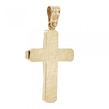 Χρυσός ανδρικός βαπτιστικός σταυρός Κ14 με αλυσίδα