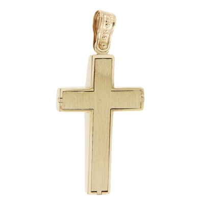 Χρυσός ανδρικός βαπτιστικός σταυρός Κ14 με αλυσίδα