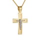 Χρυσός μασίφ σταυρός βάπτισης αρραβώνα Κ14 με αλυσίδα