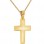 Χρυσός βαπτιστικός σταυρός διπλής όψης Κ14 με αλυσίδα