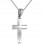 Λευκόχρυσος ανδρικός βαπτιστικός σταυρός Κ14 με αλυσίδα