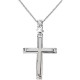Λευκόχρυσος βαπτιστικός σταυρός Κ9 με αλυσίδα