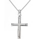 Λευκόχρυσος βαπτιστικός σταυρός Κ14 με αλυσίδα