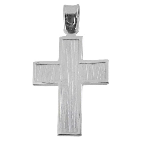 Μασίφ δίχρωμος σταυρός βάπτισης αρραβώνα Κ14 με αλυσίδα