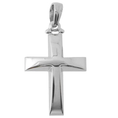 Λευκόχρυσος μασίφ ανδρικός βαπτιστικός σταυρός Κ14