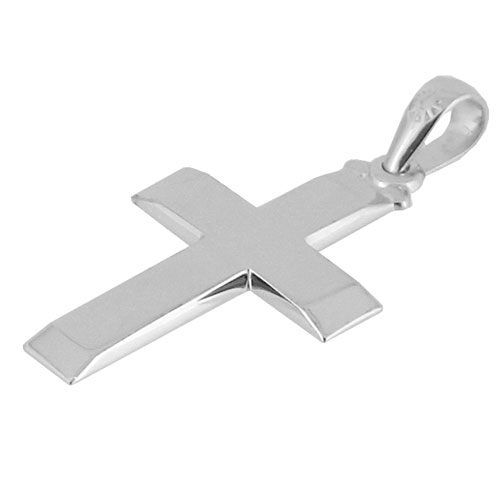 Λευκόχρυσος βαπτιστικός σταυρός Κ14 