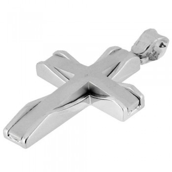 Μασίφ λευκόχρυσος σταυρός βάπτισης αρραβώνα Κ14 με αλυσίδα