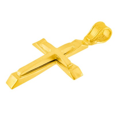 Χρυσός βαπτιστικός σταυρός Κ14 με αλυσίδα