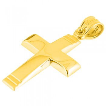 Χρυσός βαπτιστικός σταυρός Κ14 με αλυσίδα