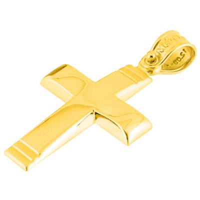 Χρυσός βαπτιστικός σταυρός Κ14 με αλυσίδα