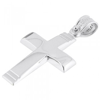 Λευκόχρυσος βαπτιστικός σταυρός Κ14 με αλυσίδα