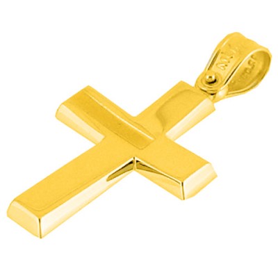 Χρυσός βαπτιστικός σταυρός Κ14 με αλυσίδα