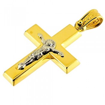 Χρυσός βαπτιστικός σταυρός Κ14 με αλυσίδα