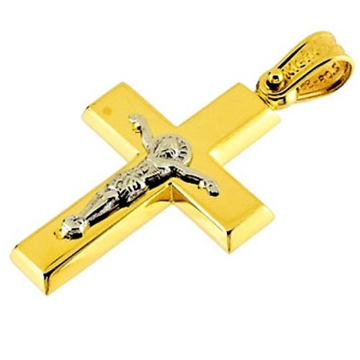 Χρυσός βαπτιστικός σταυρός Κ14 με αλυσίδα