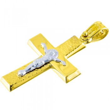 Χρυσός βαπτιστικός σταυρός Κ14 με αλυσίδα