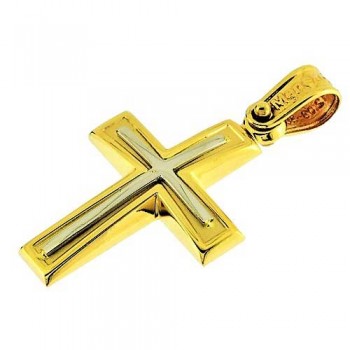 Χρυσός σταυρός Κ14 με αλυσίδα
