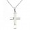 Λευκόχρυσος μασίφ βαπτιστικός σταυρός Κ14 με αλυσίδα