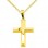 Χρυσός μασίφ βαπτιστικός σταυρός Κ14 με αλυσίδα