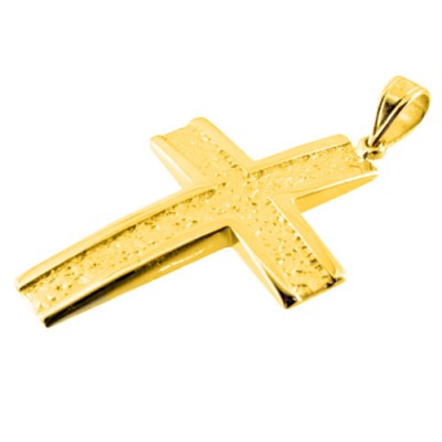 Χρυσός βαπτιστικός σταυρός Κ14 με αλυσίδα