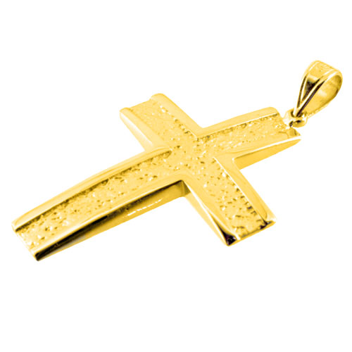 Χρυσός βαπτιστικός σταυρός Κ14 με αλυσίδα