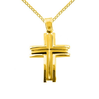 Χρυσός βαπτιστικός σταυρός Κ14 με αλυσίδα