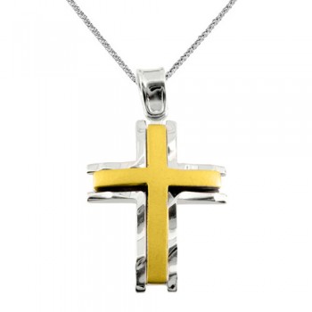 Χρυσός βαπτιστικός σταυρός Κ14 με αλυσίδα