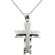 Λευκόχρυσος βαπτιστικός σταυρός Κ14 με αλυσίδα
