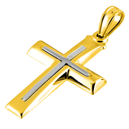 Χρυσός βαπτιστικός σταυρός Κ14 με αλυσίδα