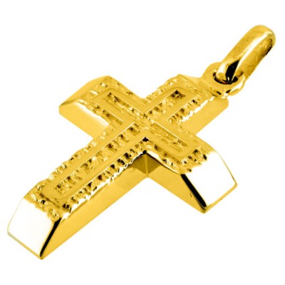 Χρυσός βαπτιστικός σταυρός Κ14 με αλυσίδα