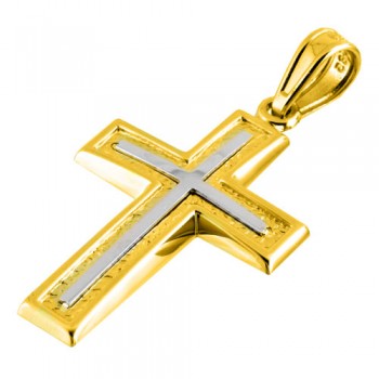 Χρυσός βαπτιστικός σταυρός Κ14 με αλυσίδα