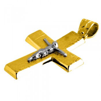 Χρυσός βαπτιστικός σταυρός Κ14 με αλυσίδα