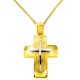 Χρυσός χειροποίητος βαπτιστικός σταυρός Κ14 με αλυσίδα
