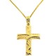 Χρυσός βαπτιστικός σταυρός Κ14 με αλυσίδα