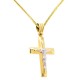 Χρυσός βαπτιστικός σταυρός Κ14 με αλυσίδα